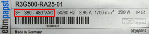 Example of a fan label