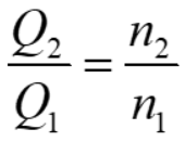 Equation depicting the first fan law