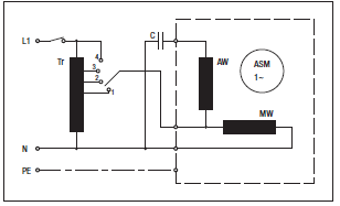Diagram of transformer with EC motors